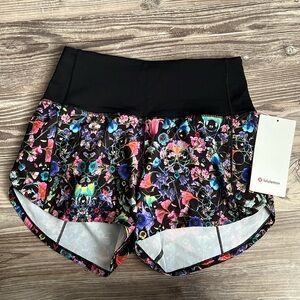 Lululemon Speed Up High-Rise Lined Short 4"Flowerscope Black Multi / Black NWT 2